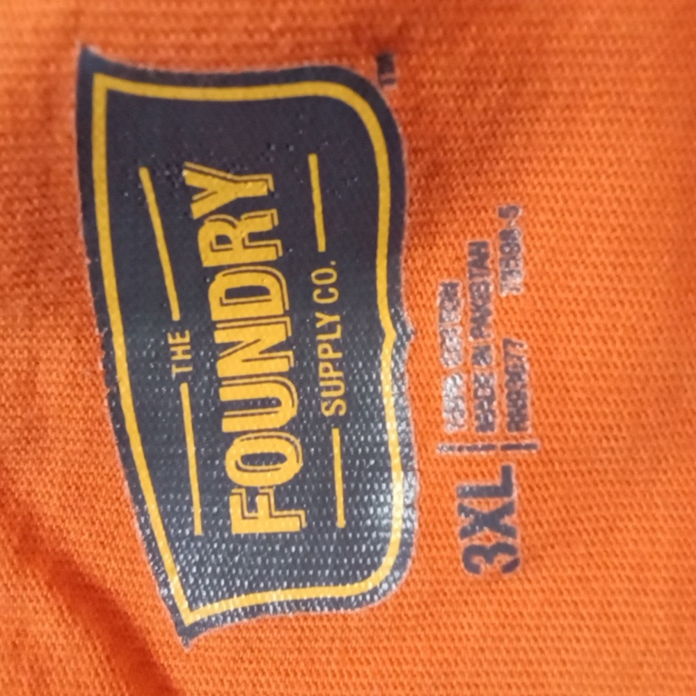 The Foundry Supply Co Vibrant Orange Crew Neck Tee - Picture 3 of 3